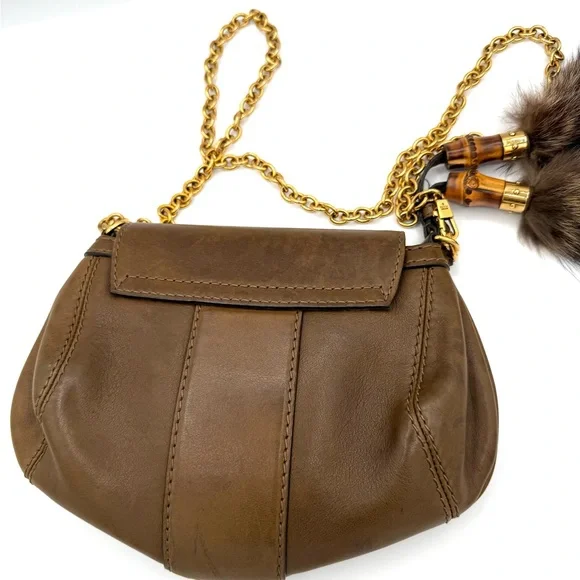 Gucci Small Brown Fur Accent Smilia Bag